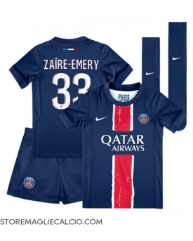 Paris Saint-Germain Warren Zaire-Emery #33 Maglia Gara Casa Repliche 2024-25 Bambino